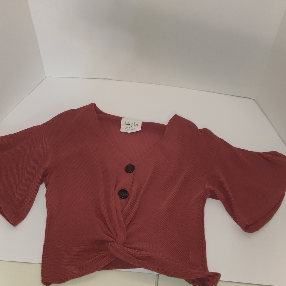 SADIE AND LOVE Button Front Twisted Size Small Rustic Color - Picture 8 of 10